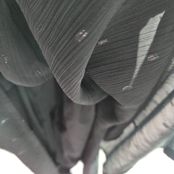 INC Black Swiss Dots Square Neck Ruffled Lined Belt Midi Dress Size Large - Picture 7 of 14